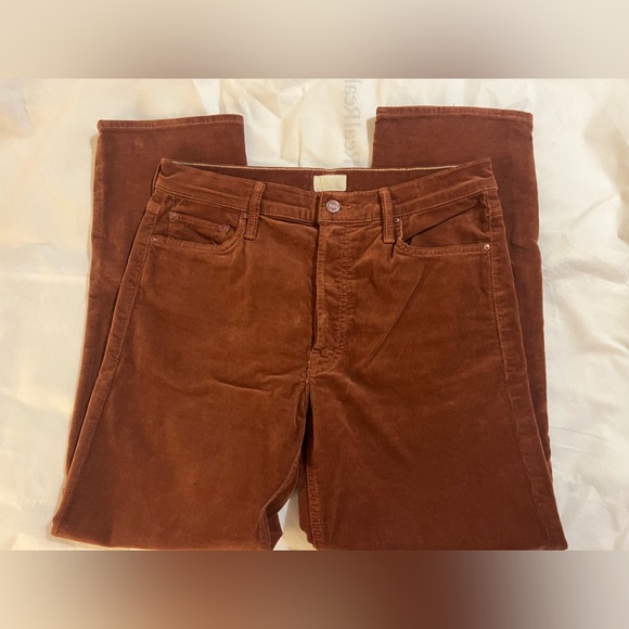 Mother Women’s jeans size 30 brown orange corduroy straight leg tomcat jeans 90s - Picture 9 of 13